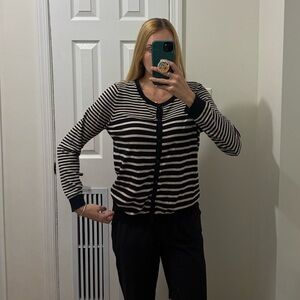 H&M striped button up cardigan